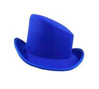 TTAO Gentleman Top Hats Flat Top Felt Hat Mad Hatter Felt Fedora Panama Hat for Women Men Royal Blue One Size