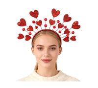 TTAO Glitter Heart Headband with Valentine Hair Accessory for Women Girls Night Parties Celebrations Headwear Type E One Size