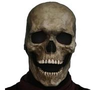 TTAO Glow-In-The-Dark Skeleton Mask Full Face Skull Halloween Mask for Night Parties Cosplay Haunted Houses Skull Grey One Size