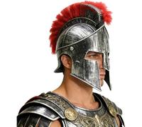 TTAO Halloween Roman Knight Helmet Medieval Costume Accessories | Greek Soldier Medieval Costume Headwear, Cosplay Larp Costume Accessories, Gladiator Costume, Warrior Folding Face Mask