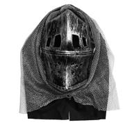 TTAO Medieval Knight Crusader Helmet With Mask Full Face Warrior Soldier Armor Costume Helmet Dark Silver One Size