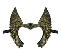 TTAO Medieval Viking Warrior Mask For Cosplay Norse Pagan Helmet With Horns For Halloween Unisex Gold One Size