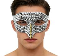 TTAO Party Eyewears Accessory for Men Women Masquerade Rhinestones Half Face Mask Feast Gear for Dance Party Gold One Size