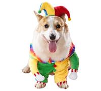 TTAO Pet Dog Clothing Halloween Party Clown Nurse Pirates Cowboy Style Costume with Hat for Dogs Cats Puppy Clown Large