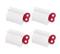 TTAO Plastic Toothpaste Squeezer Toothpaste Seat Holder Stand Wall Mounted Toothpaste Clip Hanger for Bathroom Red 2 4Pcs One Size