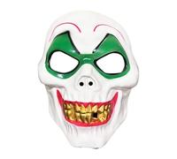 TTAO Professional Horror Clown Mask High-Definition Scary Face Design for Adult Men's Halloween Party and Costume Event Gold Tooth Green Eyes One Size
