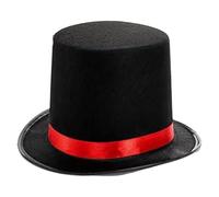 TTAO Professional Magician Top Hat with Band Black Formal Tuxedo Hat for Stage Magic Show Vintage Weddings and Steampunk Type D One Size