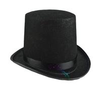 TTAO Professional Magician Top Hat with Band Black Formal Tuxedo Hat for Stage Magic Show Vintage Weddings and Steampunk Type C One Size