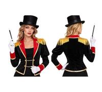 TTAO Ringmaster Costume Set for Women Stage Show Performance Wear | Trapeze Artist Circus Acrobat Costume,Halloween Circus Party Outfit,Notched Lapel Velvet Coat,Magician Cosplay Velvet Jacket
