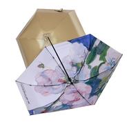 TTAO Small UV Protection Travel Umbrella Sun Protection Windproof Portable Umbrellas for Women and Men Gold Rose One Size