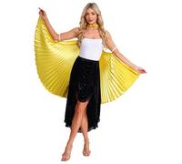 TTAO Stretchable Fairy Wings for Belly Dancers Extension Design for Fluid Stage Movements and Dynamic Performances Gold One Size