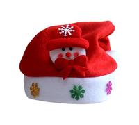 TTAO Traditional Red Santa Hat with Embroidered Details Classic White Trim with Seasonal Motifs for Adult Party Snowman One Size