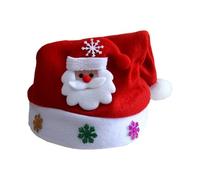 TTAO Traditional Red Santa Hat with Embroidered Details Classic White Trim with Seasonal Motifs for Adult Party Santa One Size