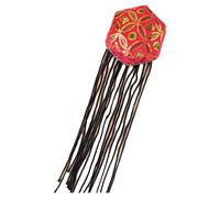 TTAO Xinjiang Uygur Hats with Wig Braids Party Cosplay Hats Chinese Traditional Hexagonal Hat Hot Pink Type C One Size