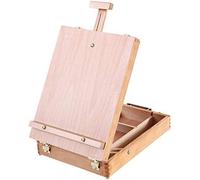 TTAototech Table Easel Box, Wooden Table Box Easel with Storage Table Easel Stand Adjustable Desktop Drawing Board Box for Kids Artists Begi