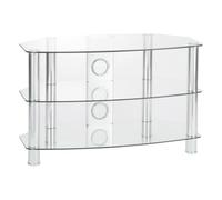 TTAP C303C 12003C Vantage Curve 1200mm TV Stand in Chrome Clear Glass