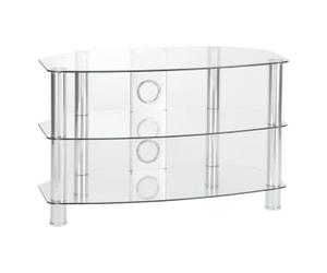 TTAP C303C 12003C Vantage Curve 1200mm TV Stand in Chrome Clear Glass