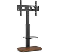 TTAP FS-1-WAL 65" TV Stand with Bracket - Walnut & Black, Black,Brown