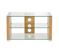 TTAP L611 1200 3O Elegance 1200mm TV Stand in Light Oak with Clear Gla