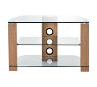TTAP L630 1200 2O Vision 1200mm TV Stand in Light Oak with Clear Glass