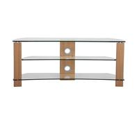TTAP L640 1200 3O Vision Curve 1200mm TV Stand in Light Oak Clear Glas