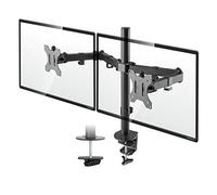 TTAP Monitor Mount for 13-27” Screens - Double Arm Desk Stand Bracket with Clamp - Ergonomic 90° Tilt, 360° Rotation & 180° Swivel Arm - VESA Dimensions: 75x75-100x100