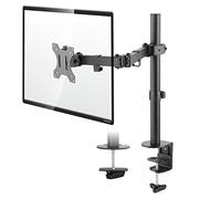 TTAP Monitor Mount for 13-32” Screens - Single Arm Desk Stand Bracket with Clamp - Ergonomic 90° Tilt, 360° Rotation & 180° Swivel Arm - VESA Dimensions: 75x75-100x100 (Single Arm)