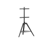 TTAP TRI-BLACK-SHELF Black Wood Tripod TV Stand 400 X 400 Vesa