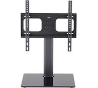 TTAP TT64F Universal Black Glass Replacement Tabletop Pedestal TV Stand for up to 60 inch TVs - Fixed