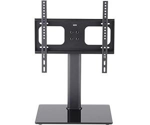 TTAP TT64F Universal Black Glass Replacement Tabletop Pedestal TV Stand for up to 60 inch TVs - Fixed