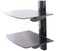 Ttap TTD-2 Twin Glass Wall Shelf, Black