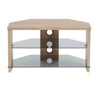 TTAP TVS1003 Montreal 800mm TV Stand in Light Oak with Tinted Glass