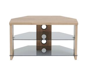 TTAP TVS1003 Montreal 800mm TV Stand in Light Oak with Tinted Glass