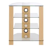 TTAP TVS1010 Vision 650mm 4 Shelf Hi Fi Rack in Light Oak Glass