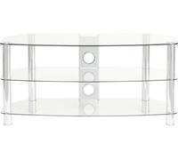 TTAP C303C 12003C Vantage Curve 1200mm TV Stand in Chrome Clear Glass