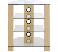 TTAP Vision 650 mm HiFi Stand - Light Oak, Clear,Brown