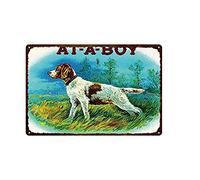 ttart at-A-Boy Hunt Dog Vintage Metal Sign for Home Decor, Tin Plaque Aluminum Sign Waterproof for Living Room Bathroom Indoor and Outdoor Club Wall Decor 20x30cm