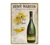 ttart Re-My Martin Champagne Vintage Metal Sign for Home Decor, Tin Plaque Aluminum Sign Waterproof for Living Room Bathroom Indoor and Outdoor Bar Club Wall Decor 20x30cm