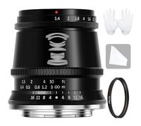 TTArtisan 17mm F1.4 Lens E Mount APS-C Wide Angle Large Aperture Manual Focus Lenses Compatible with Sony E-Mount Cameras A5000 A5100 A6000 A6100 A6300 A6400 A6500 A6600 (Black)