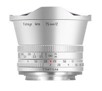 TTARTISAN 7.5mm F2 Fisheye Camera Lens APS-C Ultra-Wide Angle Manual Focus Camera Lens, Silver (for Sony E)