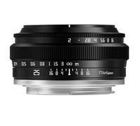 TTArtisan APS-C 25mm F2 Metal Bodied Lens Compatible with M43 Mount - Black