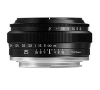 TTArtisan APSC 25mm F2 Metal Bodied Lens Compatible with Fuji X Mount Black