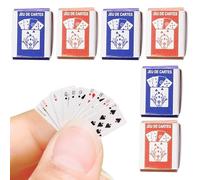 Ttarxug 6 Decks Mini Playing Cards, 1:12 Scale Mini Poker Set for Dollhouse Miniatures, Parties and Gifts Men Women Party Decoration Idea, Party Favor for Teens
