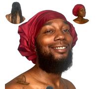 TTAT Shower Cap Extra Large for Men & Women With Braids, Locs, Afro, Coily, and Long Hair, Waterproof, Washable, Reusable & Adjustable, Great for Home, Spa, Self Care, Hotel & Salon (Maroon)