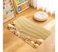 TTBAoDAoY Door Mats Indoor Rug, 40x60cm,Beige Nautical Beach Tropical Hawaiian Seashells Sea Star Oysters Male, Doormats for Bedroom Kitchen Hallway