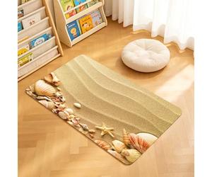 TTBAoDAoY Door Mats Indoor Rug, 40x60cm,Beige Nautical Beach Tropical Hawaiian Seashells Sea Star Oysters Male, Doormats for Bedroom Kitchen Hallway