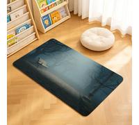 TTBAoDAoY Door Mats Indoor Rug, 40x60cm,Bench In The Park On A Dark Mysterious Night Scary Forest Horror Theme Habitat, Doormats for Bedroom Kitchen Hallway
