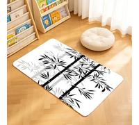 TTBAoDAoY Door Mats Indoor Rug, 40x60cm,Black Bamboo Stalks Silhouette Oriental Seamless Pattern Illustration, Doormats for Bedroom Kitchen Hallway