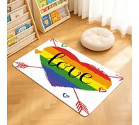TTBAoDAoY Door Mats Indoor Rug, 40x60cm,Creative Pride-Style Heart Decor Element With Arrows And Slogan Love, Doormats for Bedroom Kitchen Hallway