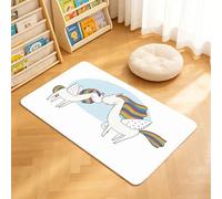TTBAoDAoY Door Mats Indoor Rug, 40x60cm,Cute Winged Unicorn Pair Rainbow Mane Kids Pegasus Rainbow Hair, Doormats for Bedroom Kitchen Hallway